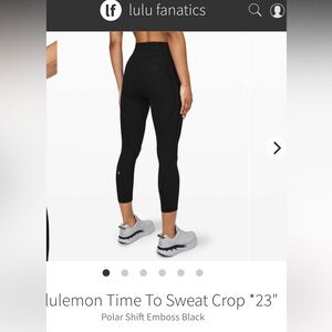 Lululemon Time to Sweat Black, size 2, 23inch